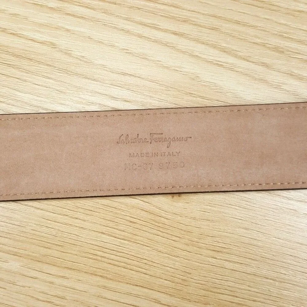 Salvatore Ferragamo Sz 32 Black Double Gancini Adjustable Leather Belt $575